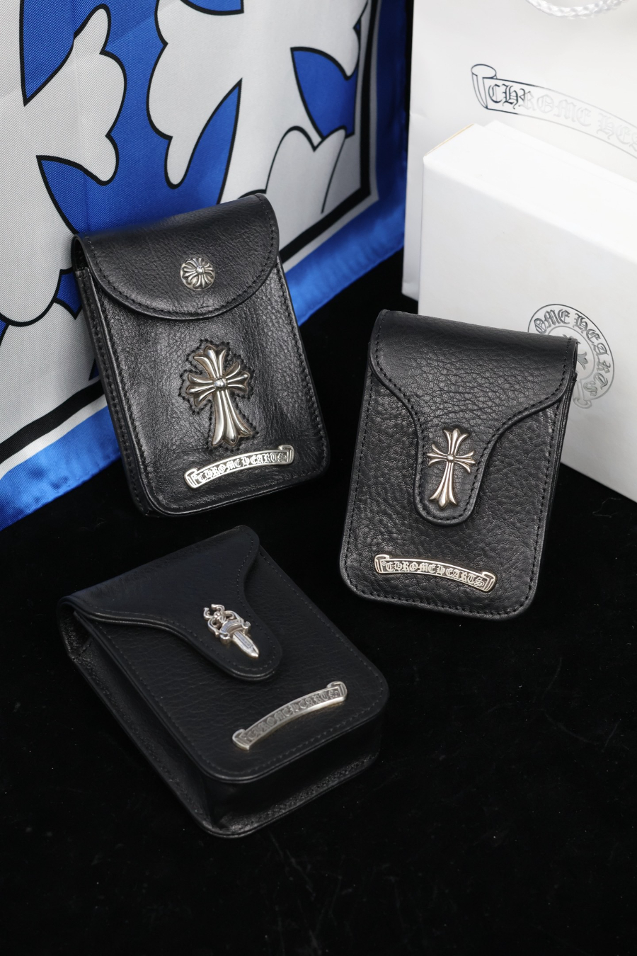 Chrome Hearts S925 Silver Small Leather Cigarette Case 크롬하츠 S925 실버 스몰 가죽 담배 케이스 1
