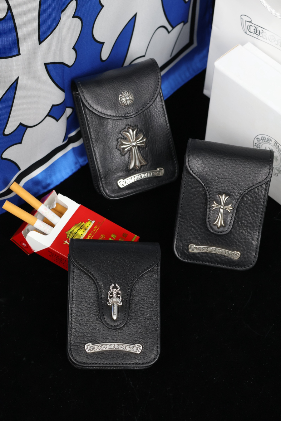 Chrome Hearts S925 Silver Small Leather Cigarette Case 크롬하츠 S925 실버 스몰 가죽 담배 케이스 3