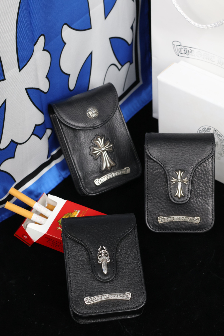 Chrome Hearts S925 Silver Small Leather Cigarette Case 크롬하츠 S925 실버 스몰 가죽 담배 케이스 4