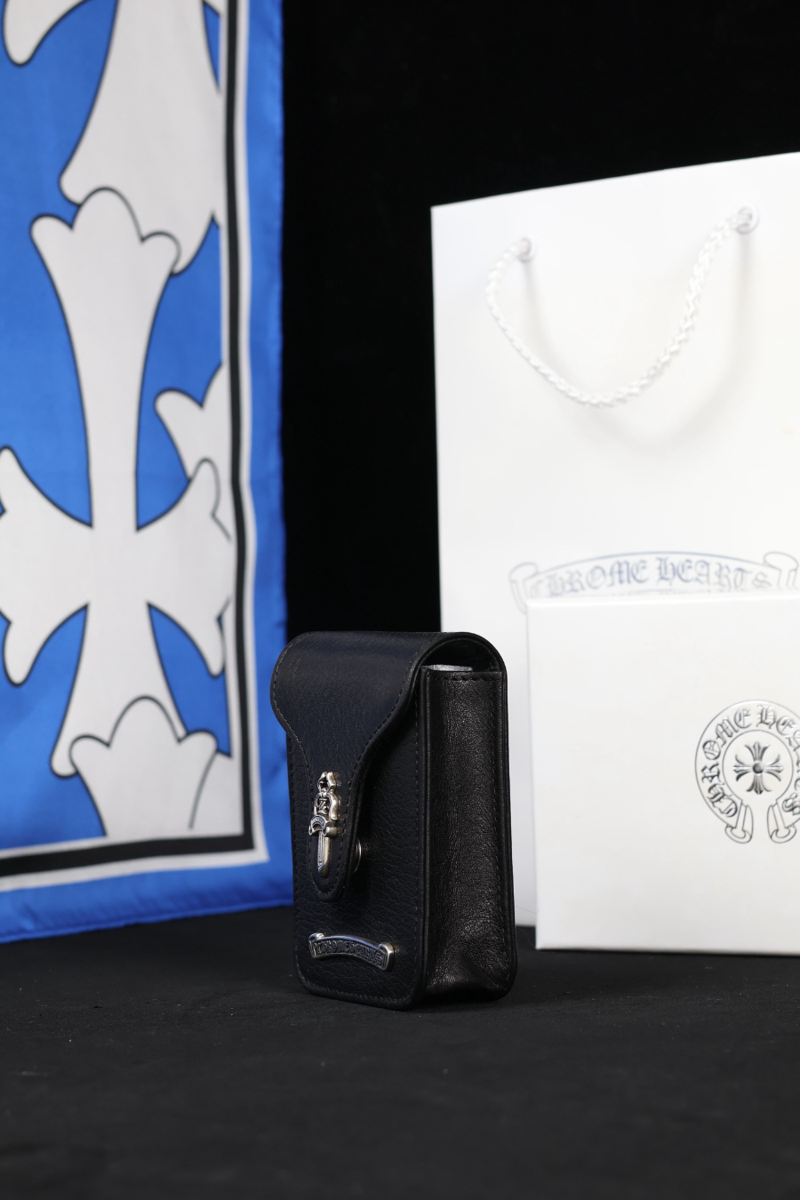 Chrome Hearts S925 Silver Small Leather Cigarette Case 크롬하츠 S925 실버 스몰 가죽 담배 케이스 10