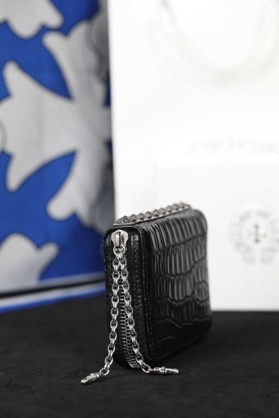 Chrome Hearts Crocodile Nine Stud Zip Coin Wallet 크롬하츠 크로커다일 나인 스터드 집 코인 월렛 8