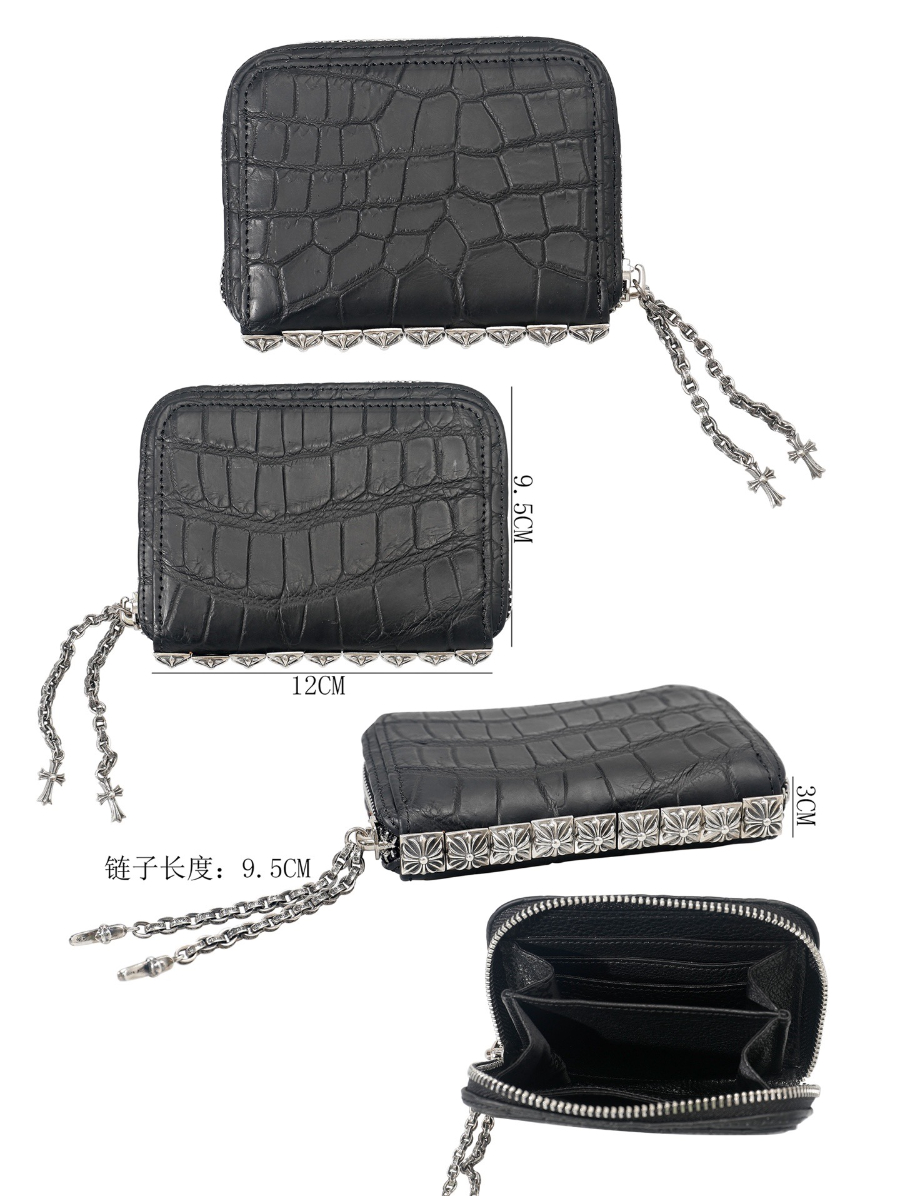 Chrome Hearts Crocodile Nine Stud Zip Coin Wallet 크롬하츠 크로커다일 나인 스터드 집 코인 월렛 12