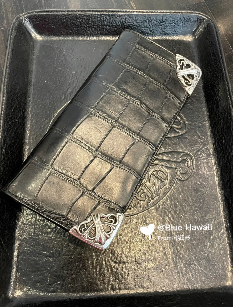 Chrome Hearts Crocodile Long Wallet with Silver Corner 크롬하츠 크로커다일 실버 코너 장지갑 1