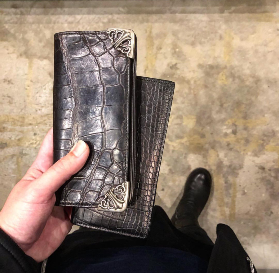 Chrome Hearts Crocodile Long Wallet with Silver Corner 크롬하츠 크로커다일 실버 코너 장지갑 2