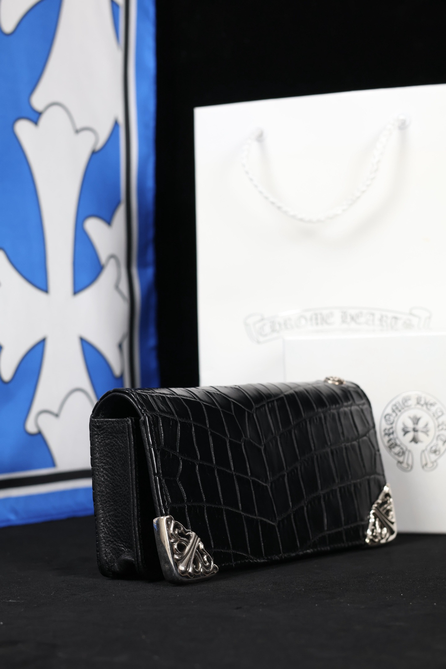 Chrome Hearts Crocodile Long Wallet with Silver Corner 크롬하츠 크로커다일 실버 코너 장지갑 6