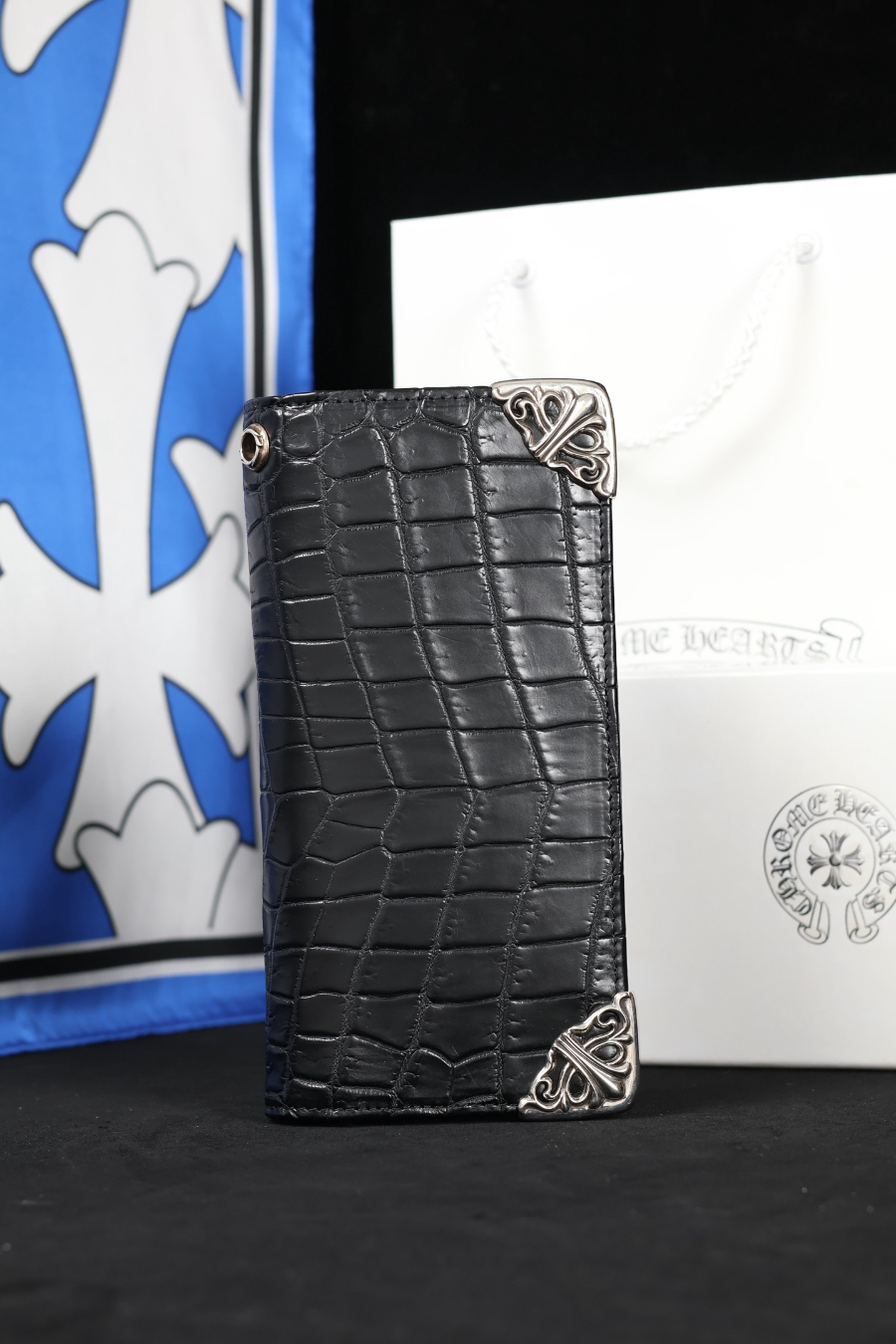 Chrome Hearts Crocodile Long Wallet with Silver Corner 크롬하츠 크로커다일 실버 코너 장지갑 10