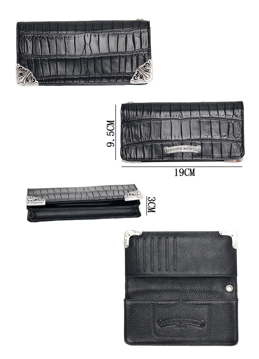 Chrome Hearts Crocodile Long Wallet with Silver Corner 크롬하츠 크로커다일 실버 코너 장지갑 12
