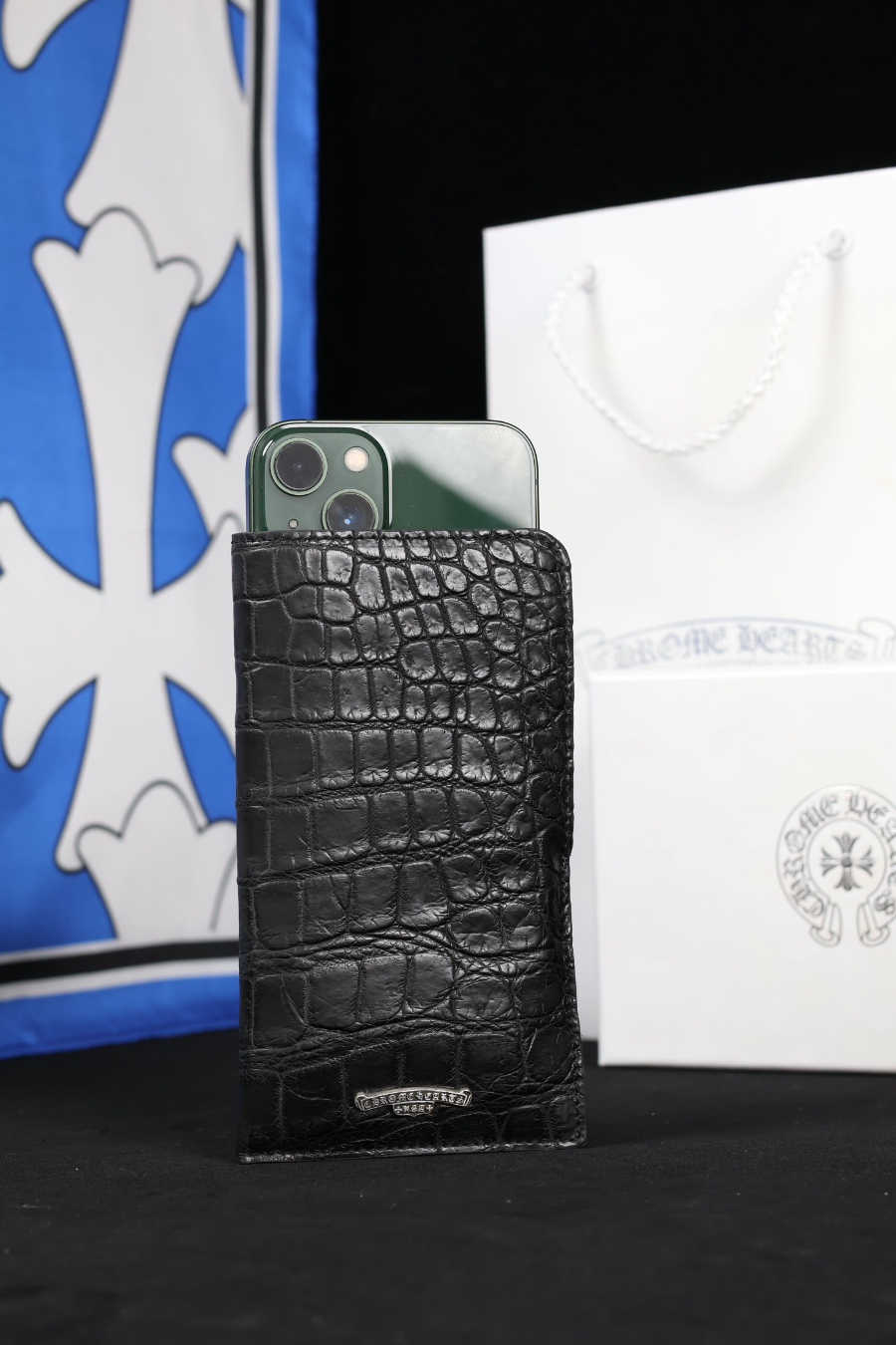 Chrome Hearts Crocodile Leather Phone Sleeve 크롬하츠 크로커다일 가죽 휴대폰 슬리브 (소형) 7