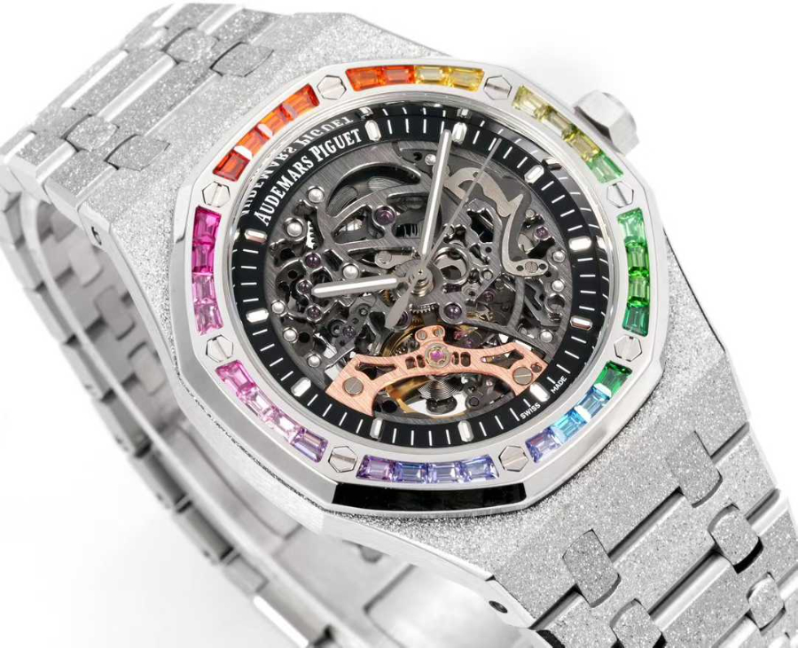 Audemars Piguet Royal Oak Openworked Rainbow 41mm 오데마 피게 로열 오크 오픈워크 레인보우 41mm 실버베젤 4