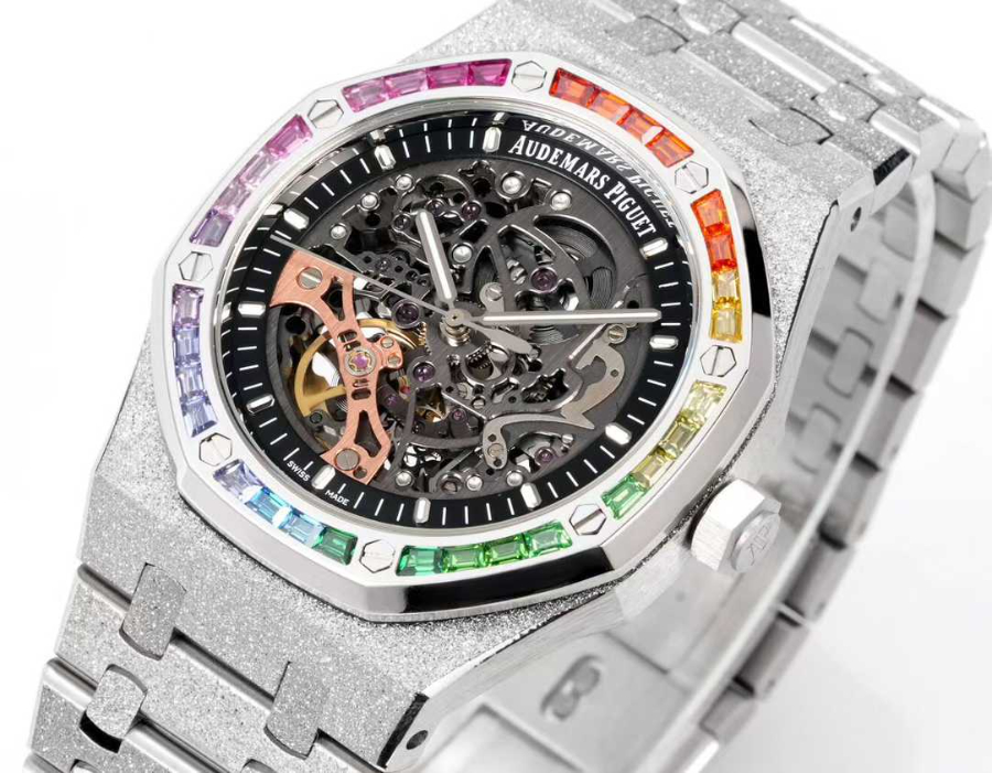 Audemars Piguet Royal Oak Openworked Rainbow 41mm 오데마 피게 로열 오크 오픈워크 레인보우 41mm 실버베젤 5