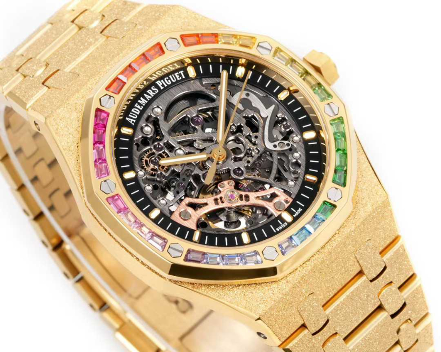 Audemars Piguet Royal Oak Openworked Rainbow 41mm 오데마 피게 로열 오크 오픈워크 레인보우 41mm 골드베젤 3