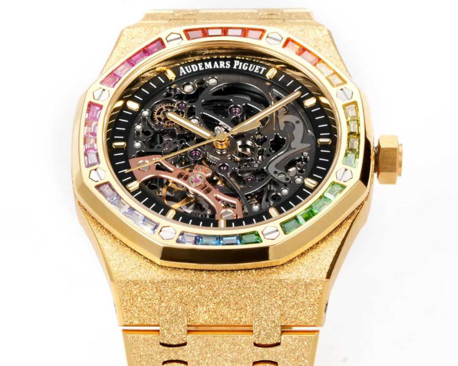 Audemars Piguet Royal Oak Openworked Rainbow 41mm 오데마 피게 로열 오크 오픈워크 레인보우 41mm 골드베젤 4