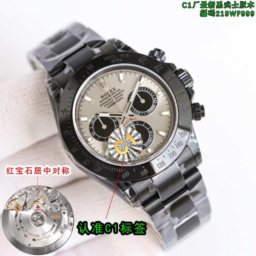 Rolex Cosmograph Daytona Rainbow Black Dial Black Knight 롤렉스 코스모그래프 데이토나 219WF999 레인보우 그레이 다이얼 2