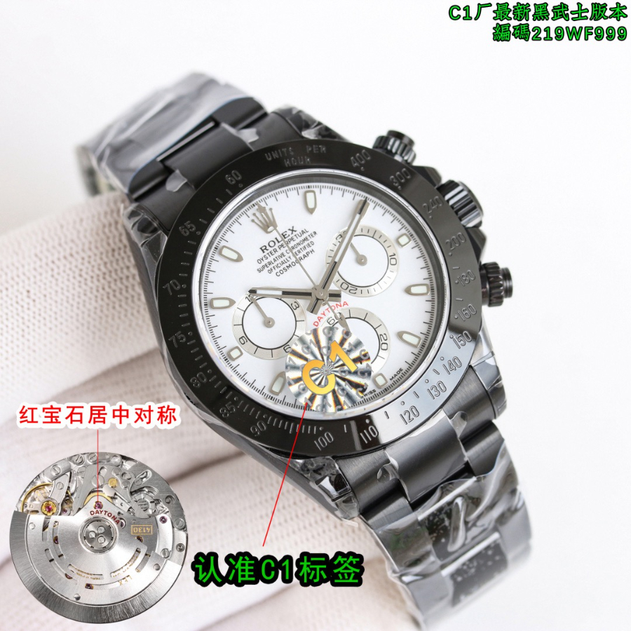 Rolex Cosmograph Daytona Rainbow Black Dial Black Knight 롤렉스 코스모그래프 데이토나 219WF999 레인보우 그레이 다이얼 4