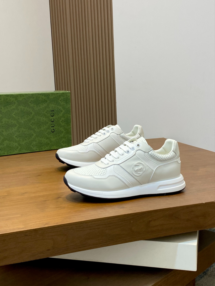 Gucci Rhyton Leather Sneakers 구찌 라이톤 가죽 스니커즈 화이트 남성 운동화 3