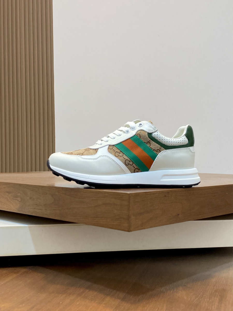 Gucci Rhyton Leather Sneakers 구찌 라이톤 가죽 남성 스니커즈 그린엣지 2