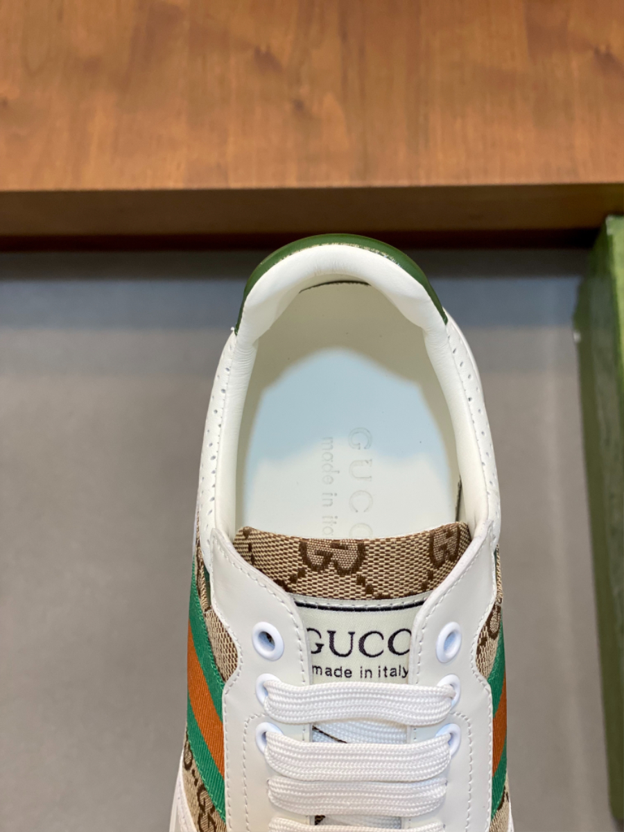 Gucci Rhyton Leather Sneakers 구찌 라이톤 가죽 남성 스니커즈 그린엣지 7