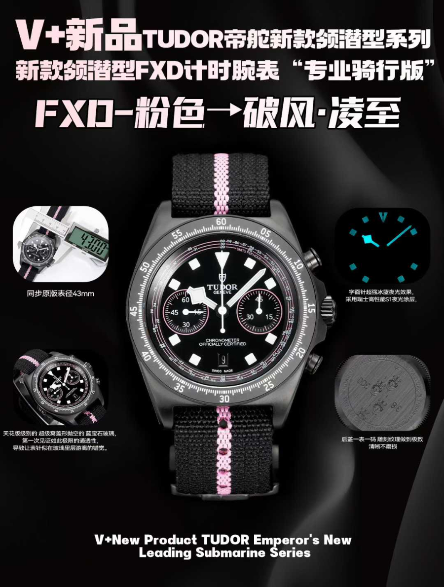 TUDOR Pelagos FXD Chronograph  튜더 펠라고스 FXD 크로노그래프 블랙 카본 케이스 핑크 1