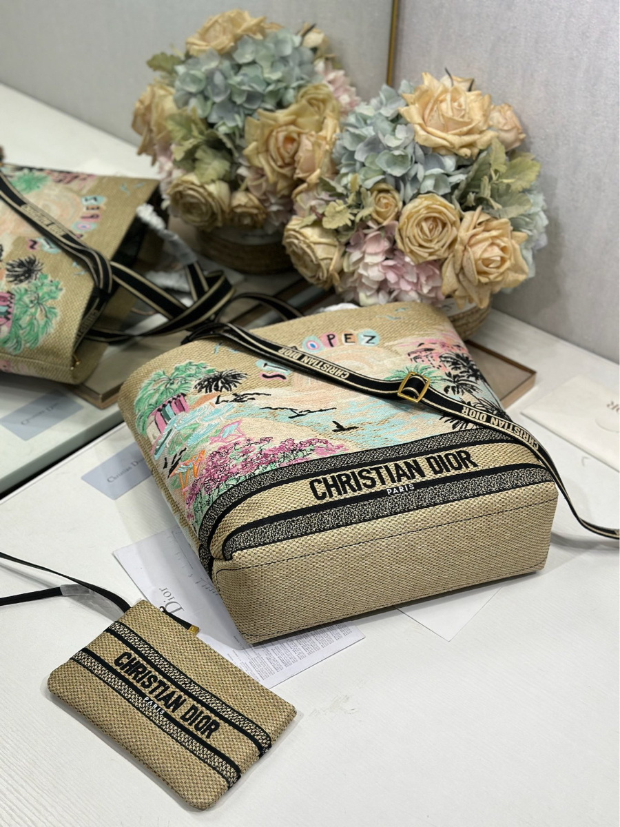 Dior 디올 Toile de Jouy 트왈드 주이 시티 북 토트백 라지 멀티컬러 1288 34cm 10