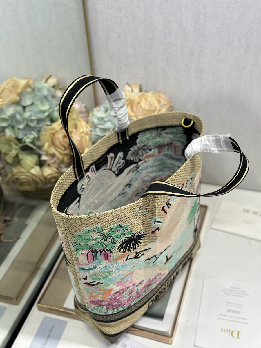 Dior 디올 Toile de Jouy 트왈드 주이 시티 북 토트백 라지 멀티컬러 1288 34cm 12