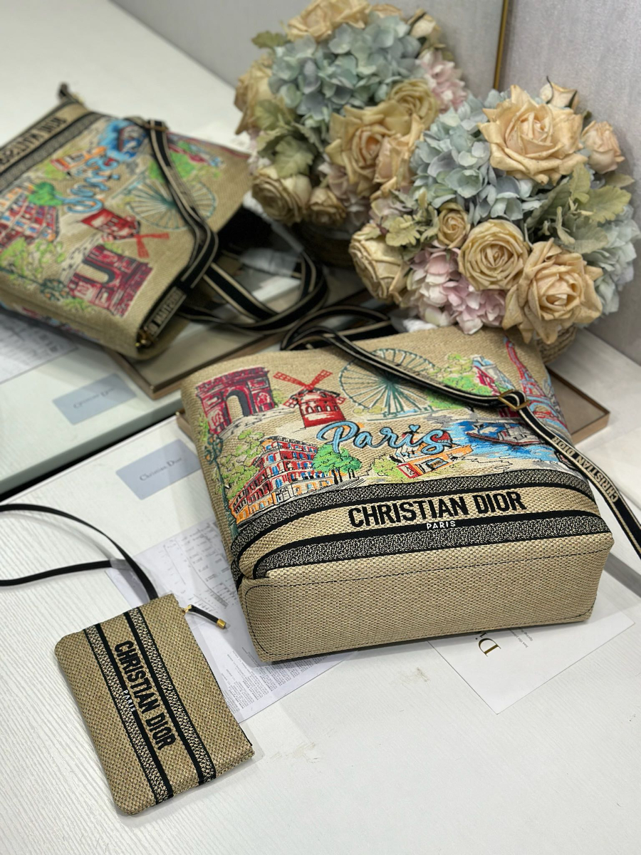 Dior 디올 Toile de Jouy 트왈드 주이 시티 북 토트백 라지 멀티컬러 1288 34cm 9