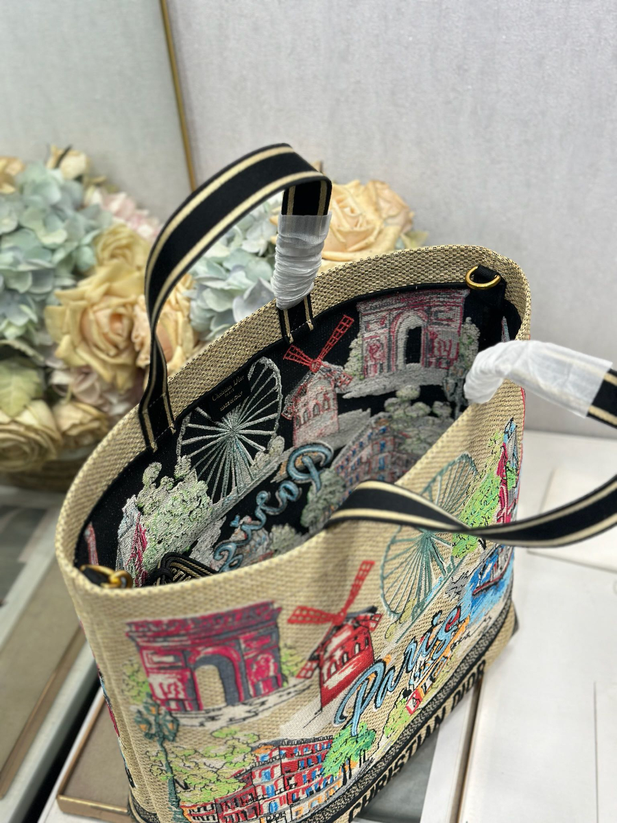 Dior 디올 Toile de Jouy 트왈드 주이 시티 북 토트백 라지 멀티컬러 1288 34cm 12