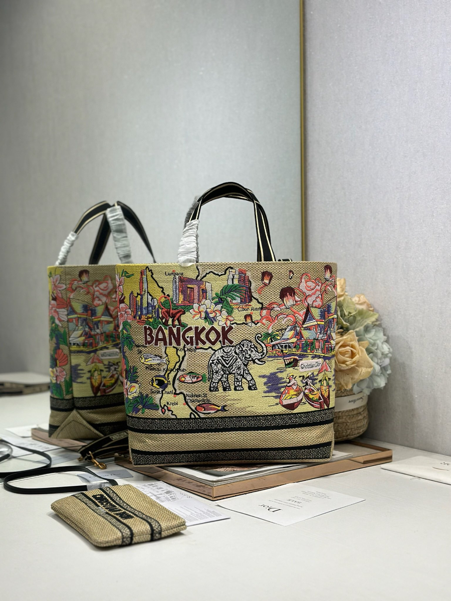 Dior 디올 Toile de Jouy 트왈드 주이 시티 북 토트백 라지 멀티컬러 1288 34cm 9