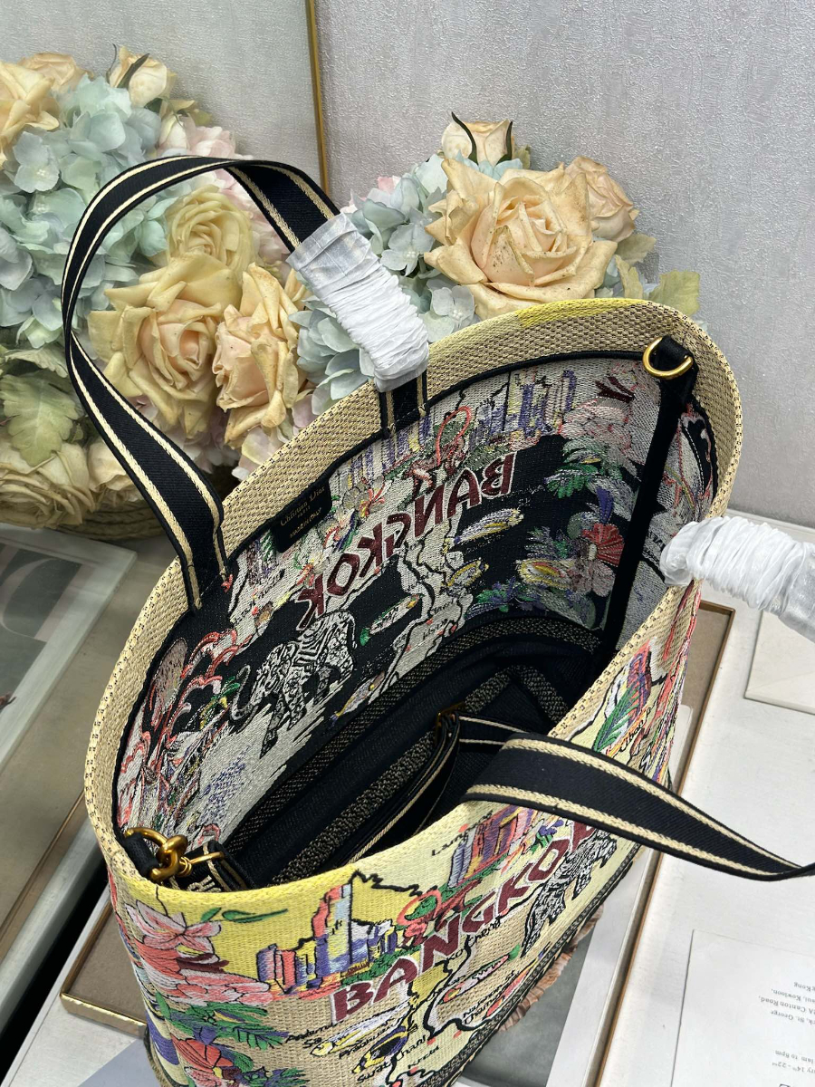 Dior 디올 Toile de Jouy 트왈드 주이 시티 북 토트백 라지 멀티컬러 1288 34cm 13