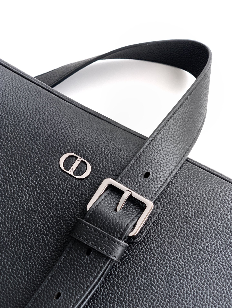 Dior 디올 CD Icon 지퍼 브리프케이스 블랙 그레인 소가죽 36cm 5
