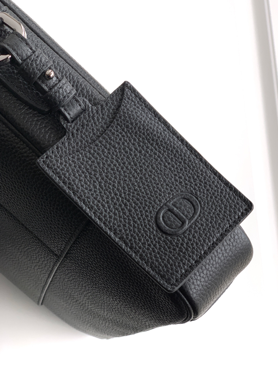 Dior 디올 CD Icon 지퍼 브리프케이스 블랙 그레인 소가죽 36cm 6