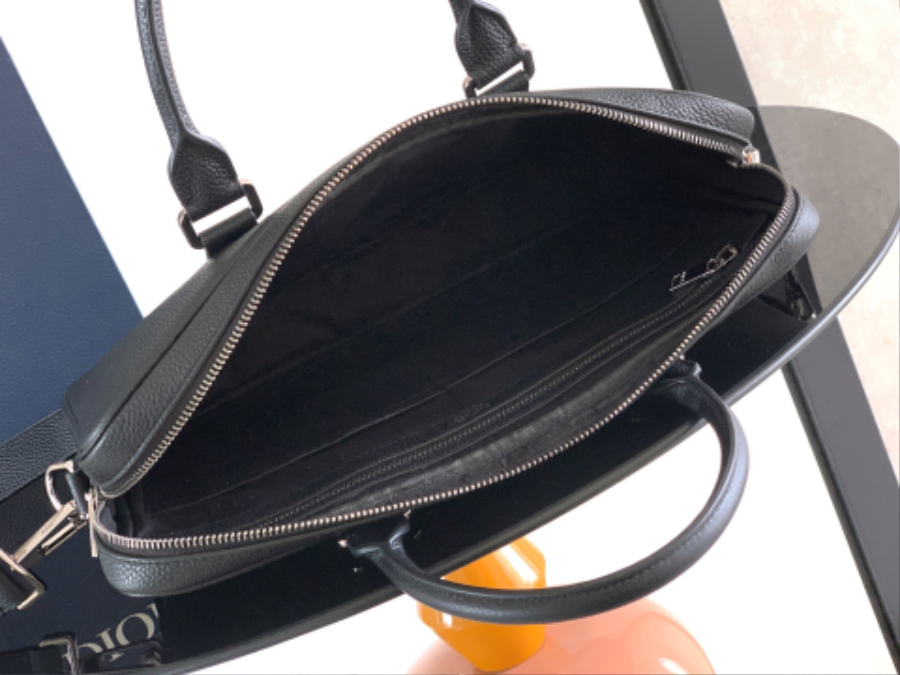 Dior 디올 CD Icon 지퍼 브리프케이스 블랙 그레인 소가죽 36cm 9