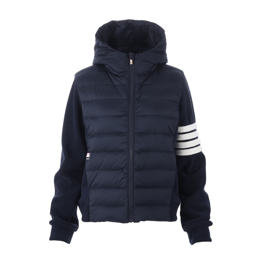 Thom Browne 톰브라운 클래식 사선 스트라이프 다운 후드 재킷 네이비 남녀공용 1