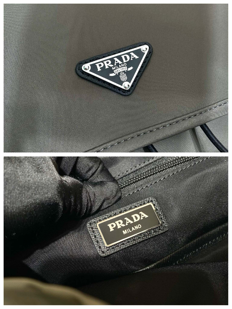 Prada 프라다 2024 나일론 백팩 36cm 블랙&카키 17