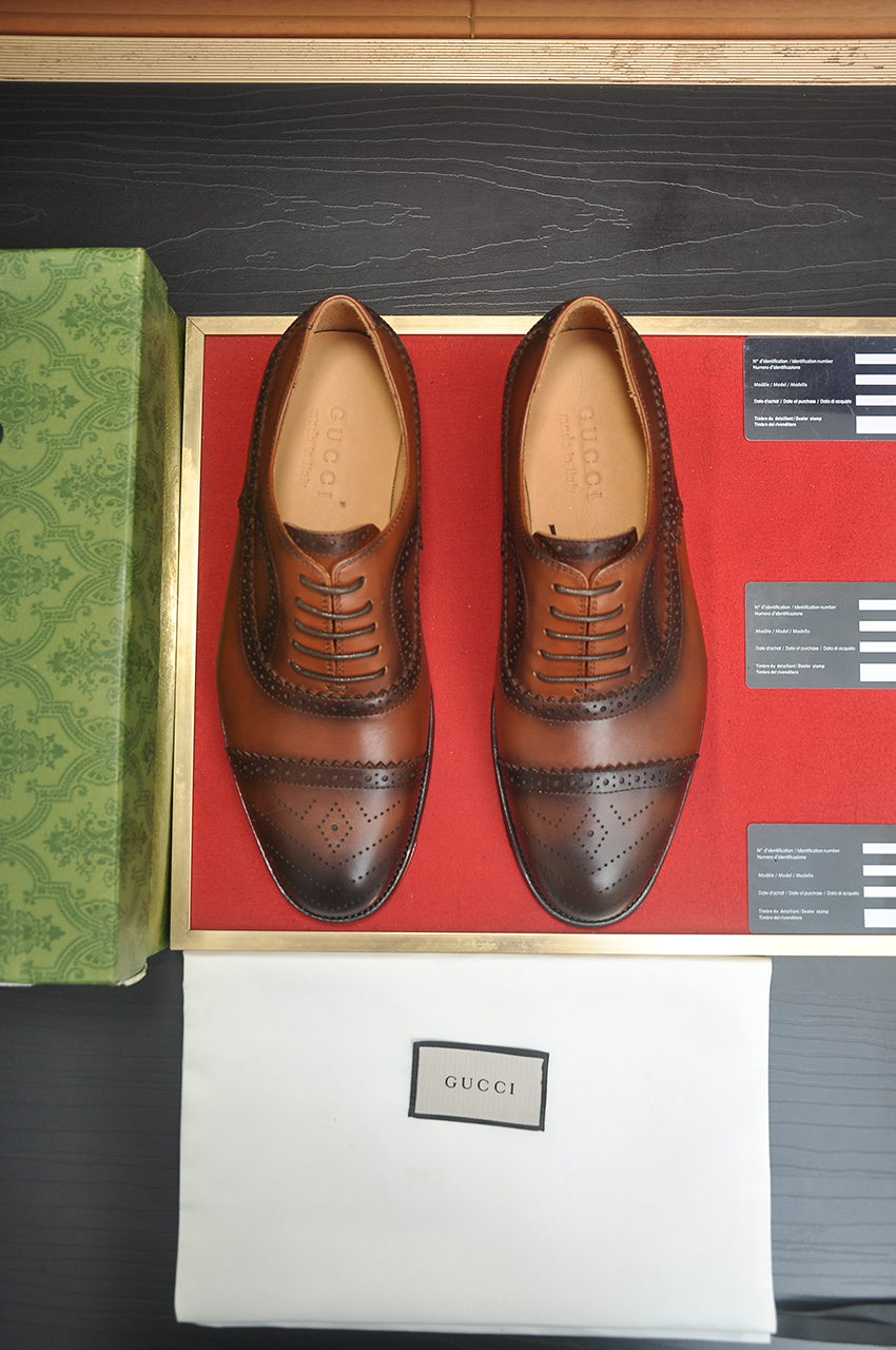 GUCCI 구찌 남성 브로그 레더 옥스퍼드 구두 2