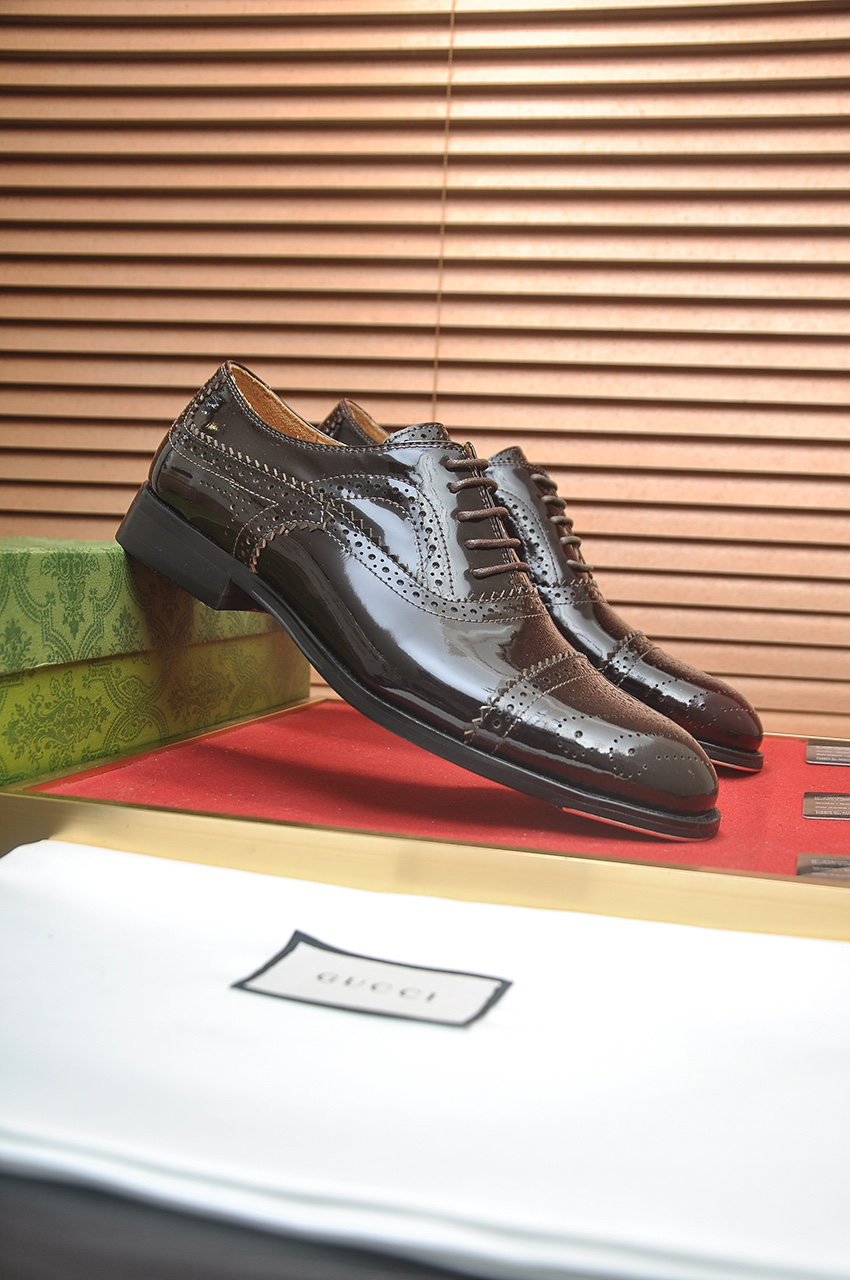 GUCCI 구찌 남성 클래식 브로그 레더 옥스포드 구두 9