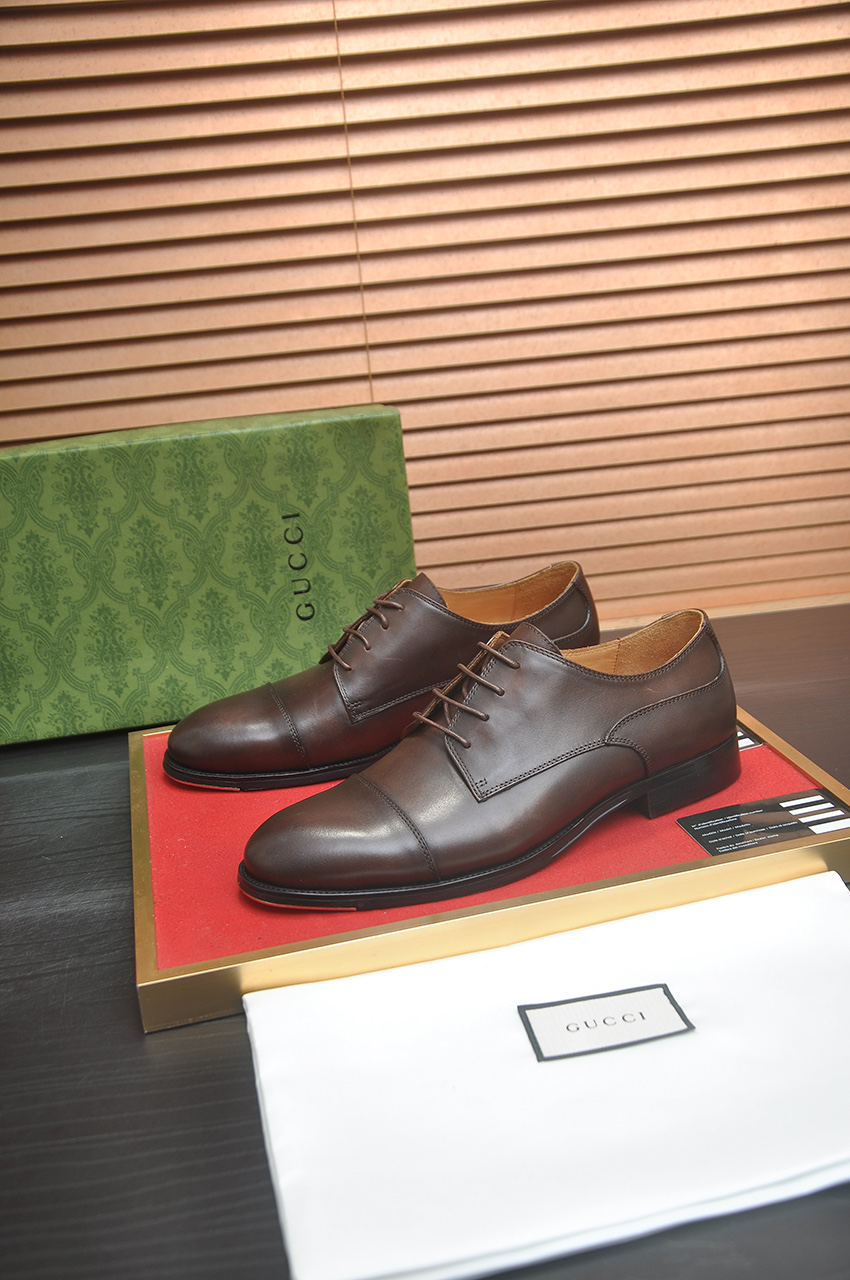 GUCCI 구찌 남성 블랙 클래식 레더 옥스퍼드 슈즈 1