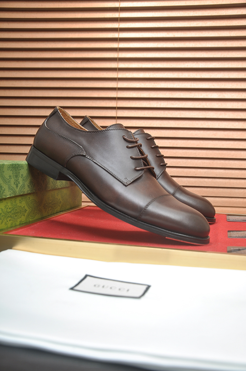 GUCCI 구찌 남성 블랙 클래식 레더 옥스퍼드 슈즈 3