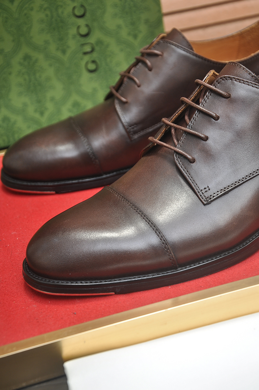 GUCCI 구찌 남성 블랙 클래식 레더 옥스퍼드 슈즈 6