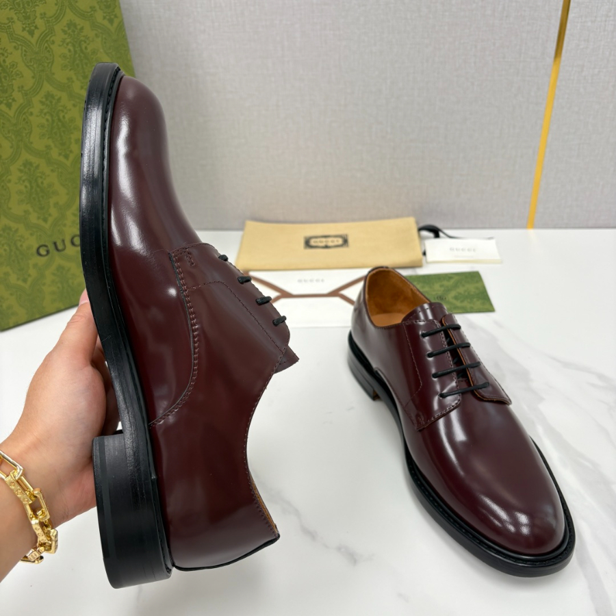 GUCCI 구찌 버건디 레더 더비 슈즈 8