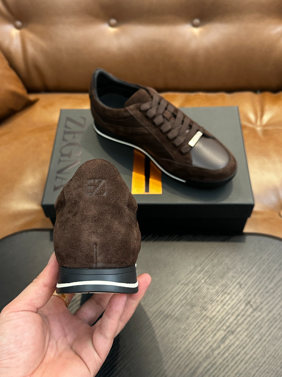 Ermenegildo Zegna 브라운 스웨이드 레더 스니커즈 8