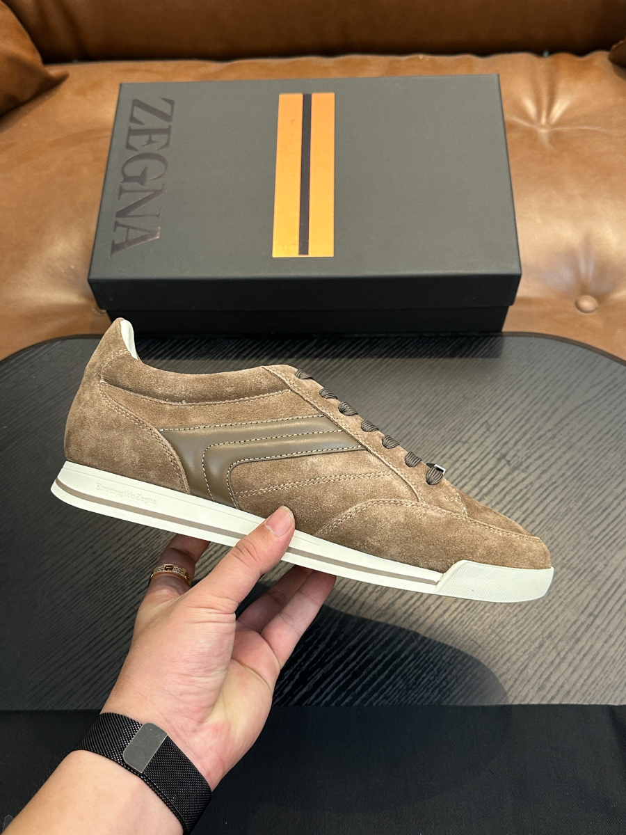 Ermenegildo Zegna 스웨이드 브라운 스니커즈 2