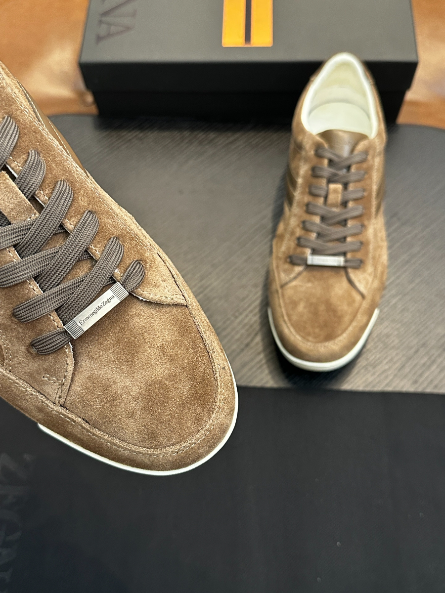 Ermenegildo Zegna 스웨이드 브라운 스니커즈 6