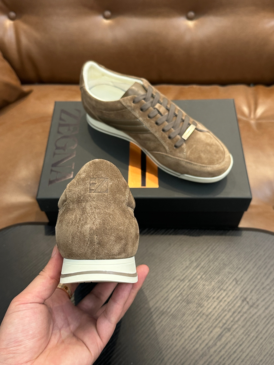 Ermenegildo Zegna 스웨이드 브라운 스니커즈 8