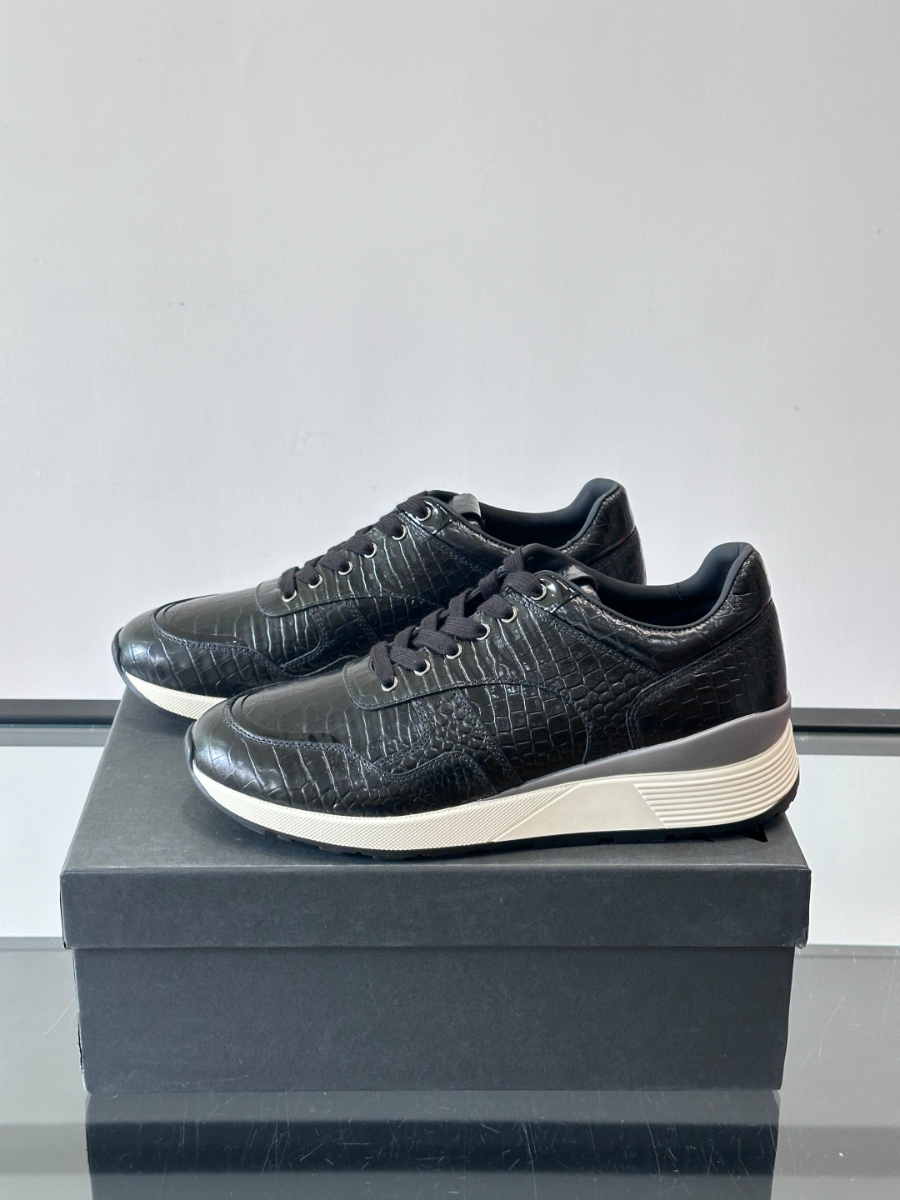 ZEGNA 남성 크로커다일 패턴 레더 스니커즈 1