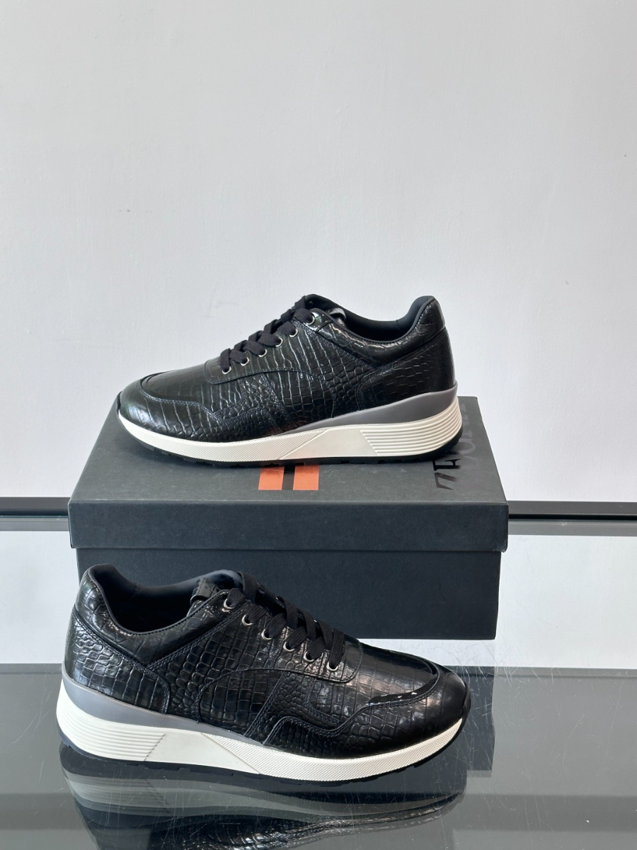 ZEGNA 남성 크로커다일 패턴 레더 스니커즈 4