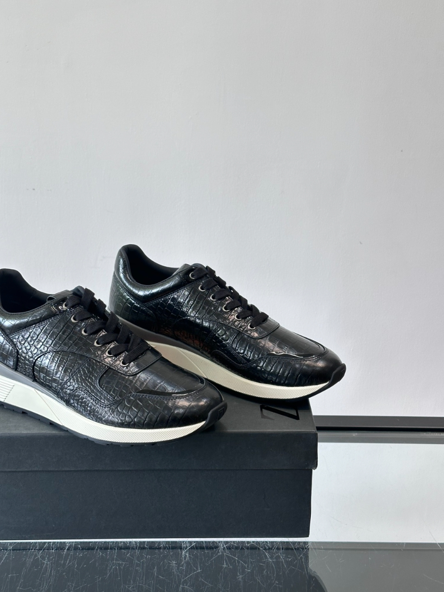 ZEGNA 남성 크로커다일 패턴 레더 스니커즈 7