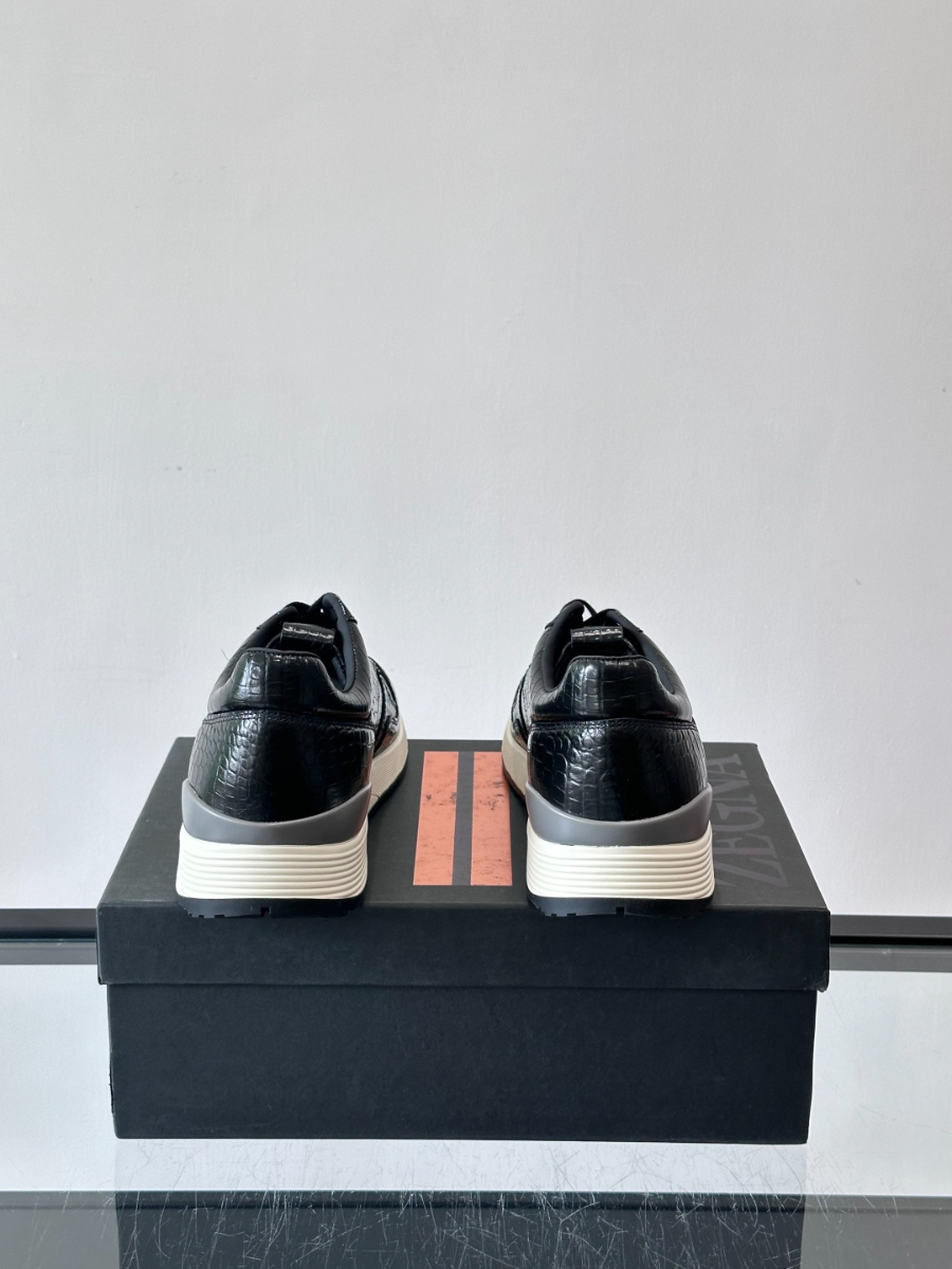 ZEGNA 남성 크로커다일 패턴 레더 스니커즈 8