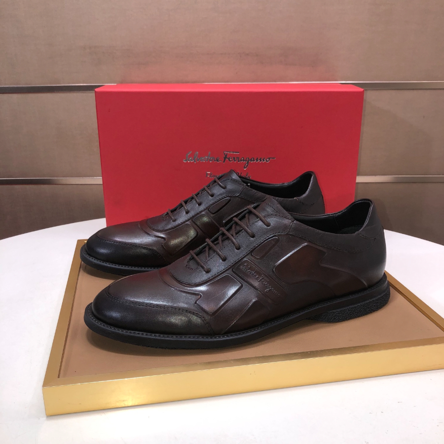 Salvatore Ferragamo 남성 소가죽 캐주얼 레더 스니커즈 1