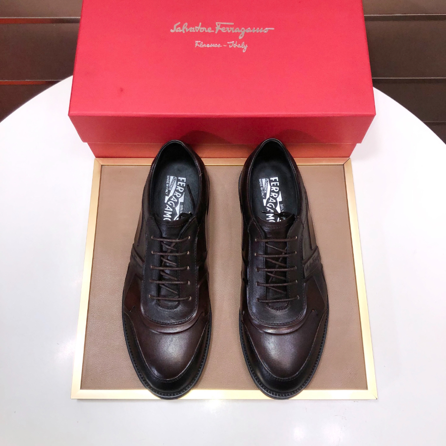 Salvatore Ferragamo 남성 소가죽 캐주얼 레더 스니커즈 2