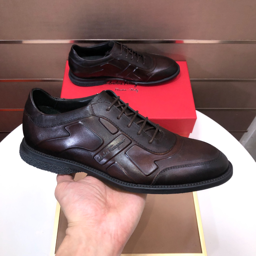 Salvatore Ferragamo 남성 소가죽 캐주얼 레더 스니커즈 5